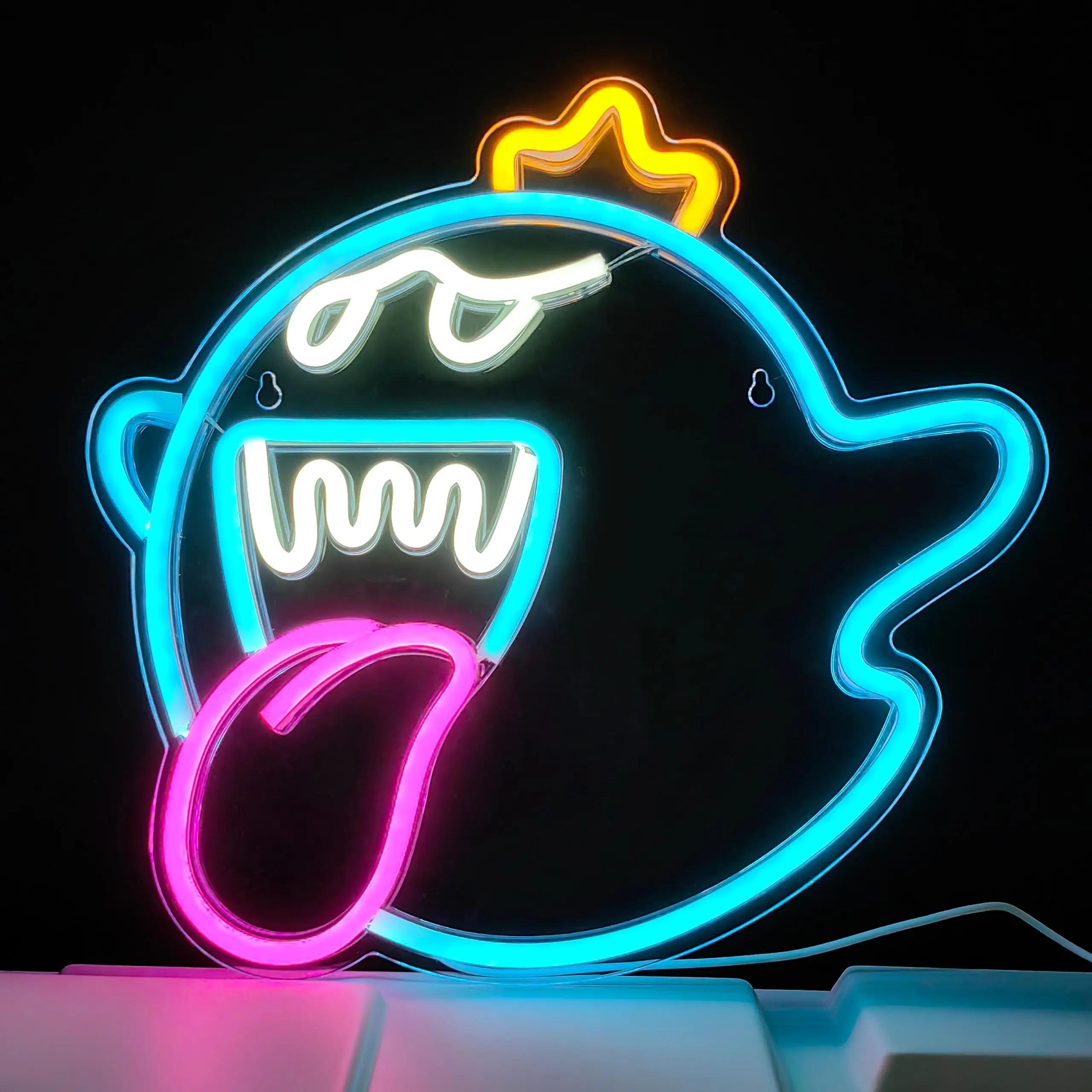 

Neon Sign King Boo The Ghost Face LED Light Lamp Acrylic Sign for Game Room Decor Gaming Light Halloween Decor Christmas Gift