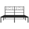 Metal Bed Frame with Headboard Black 120 X 200 Cm