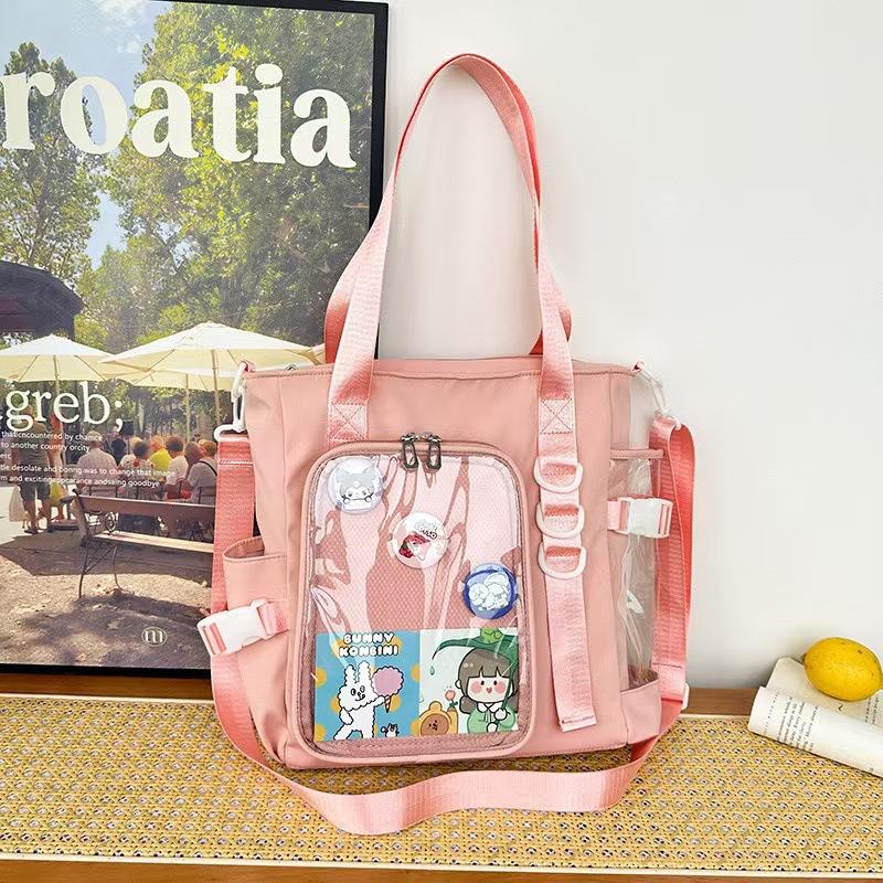 Girl Clear Pocket Large Itabag Japanese Ulzzang Nylon Single Shoulder Crossbody Bags Gift For Friends Women's Handbag Pain bag