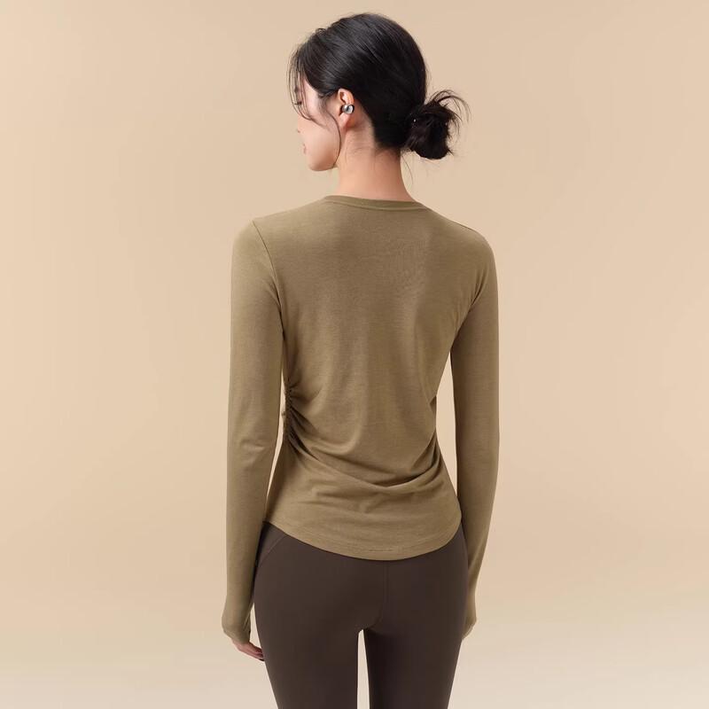 ACKDCS Women's Merino Wool Pleated Waist Sports Top