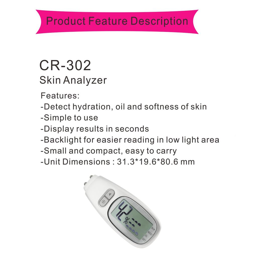 Portable Skin Tester Analyzing Device Diagnosis Analyzer Machine with Backlit
