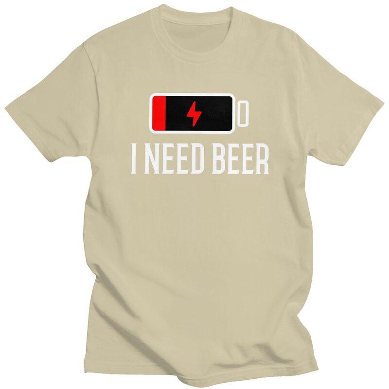 Individuelle Ich Brauche Bier T-Shirts für Herren Kurzarm T-Shirt Modische T-Shirts Reines Baumwoll-T-Shirt Geschenkidee