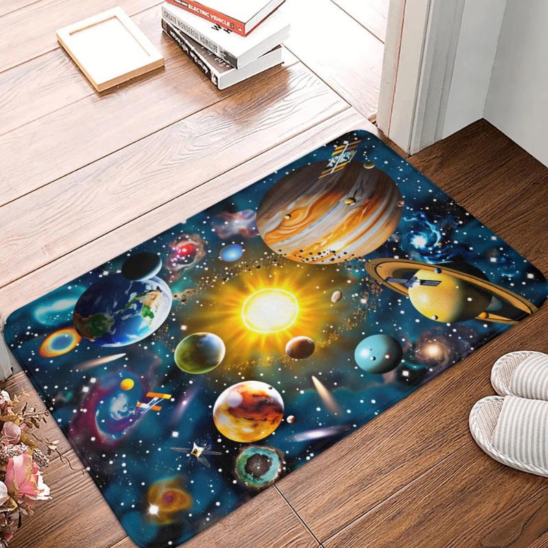 Funny Astronaut Moon Landing Doormat, Space-Themed Anti-Slip Rug for Kitchen Living Room Bedroom Home Entrance Carpet