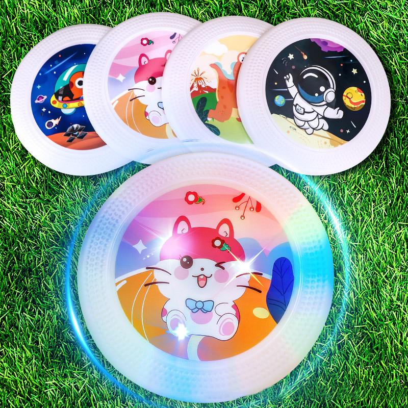 Non-Toxic Outdoor Led Flying Saucer Children Fashion Silicone Toy Ufo Training Parent-Child Game Interactive Toy Pet Dog Flying Saucer