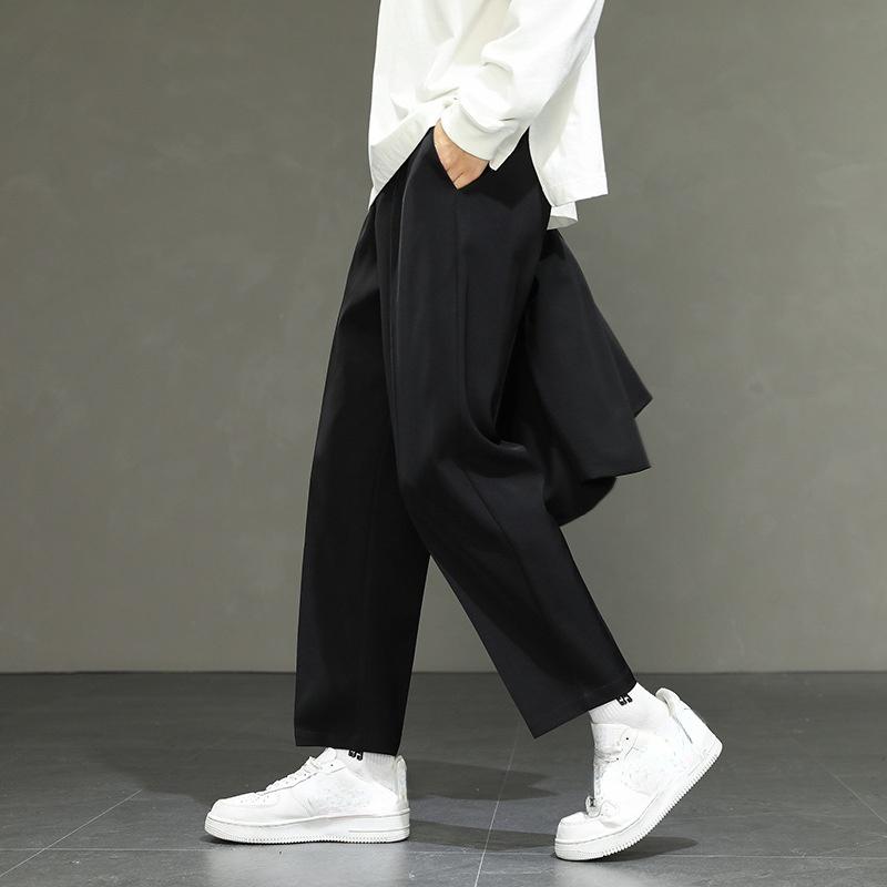 Spring and Autumn Nine-point Pants, Small Trousers, Men's Drape Slim Fit, Small-footed Casual Pants, Men's Straight Loose Suit Pants