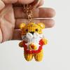 Cartoon Animal Series Crochet Keychain Cute Cow keyrings Handmaking Knitted Mini Animal Doll Keychain Custom Accessory
