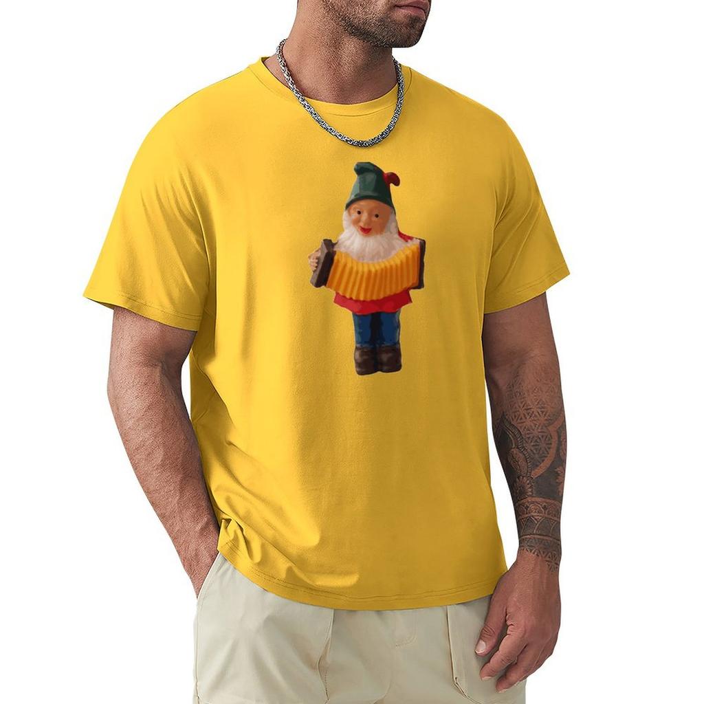Gnome Playing The Concertina T-Shirt Oversized Graphic Tee Man T Shirt Anime Figures Anime T Shirts Mens Graphic T-Shirts
