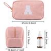 Puffy Makeup Bag for Women, Initial Cosmetic Bag, Cute Travel Toiletry Bag, Puffer Make Up Organizer Bags with Compartments, Personalized Gifts for