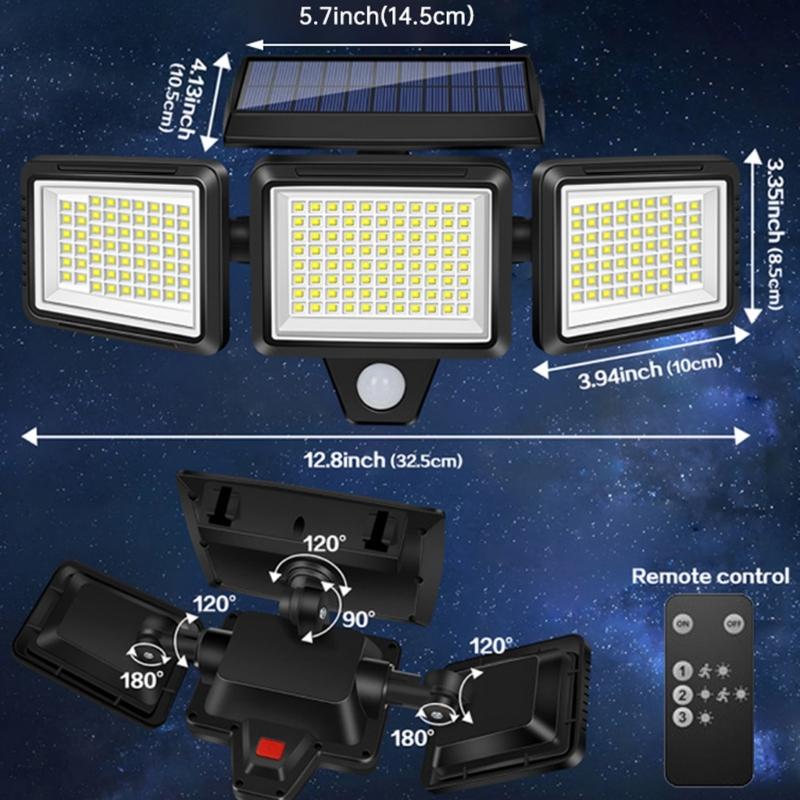 1Pc or 2pcs Hight Bright 2500lm Power LED Security Solar Garden Light With 270 Degree Wide Angle Detection