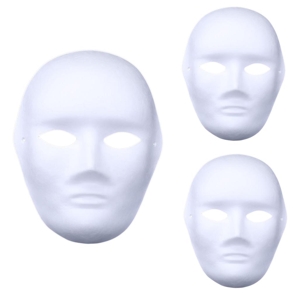 Full Face Masquerade Mask White DIY Mask for Art Craft Parties Favor Paintable Paper Mask Blank Mask Paper Cosplays Mask