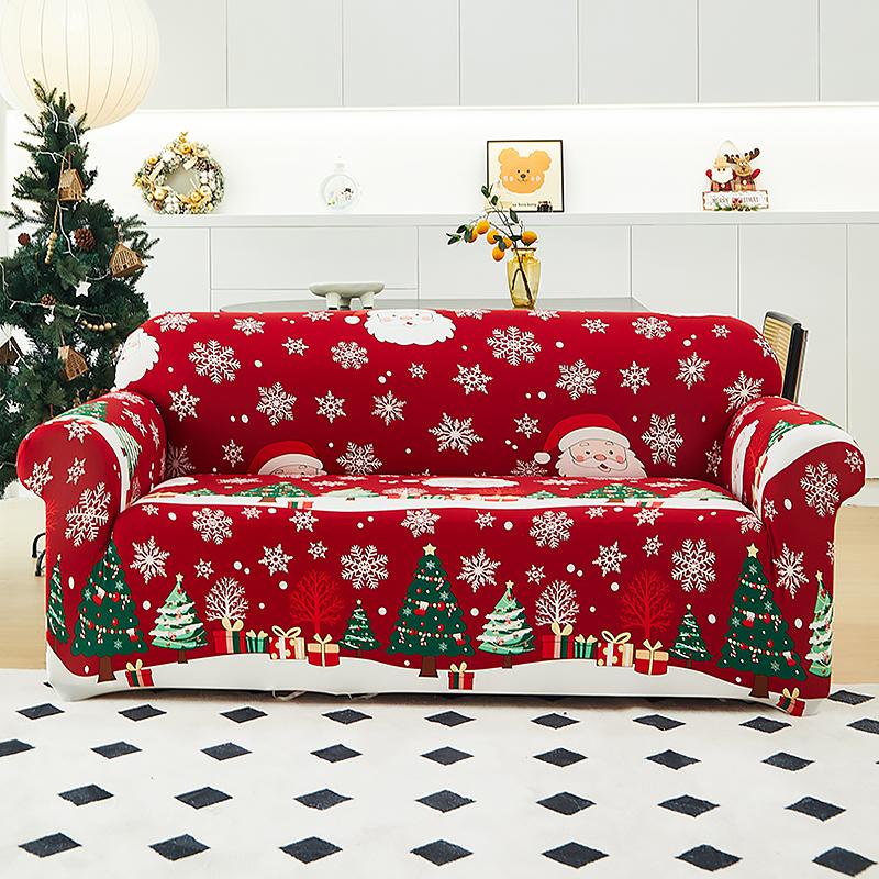 Christmas Sofa Cover Stretch Slip Covers Plastic Furniture Protector Spandex Couch Cover For Party El Banquet Washable