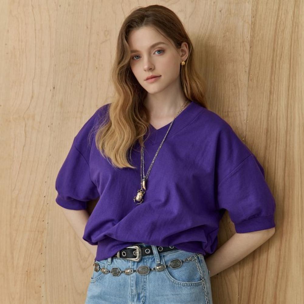 MAXZA V Neck Loose Fit Sweatshirt Ze05qt400na