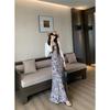 Ethnic style lace suspender dress women's summer bohemian Thai style Xinjiang seaside vacation stepmother hip wrap dress