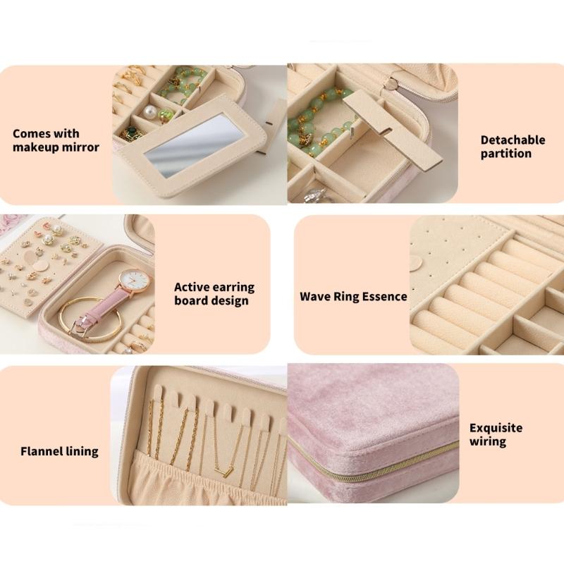 Plush Jewelry Organizers Case Practical and Stylish Jewelry Organization Case for Daily and Travel Essential