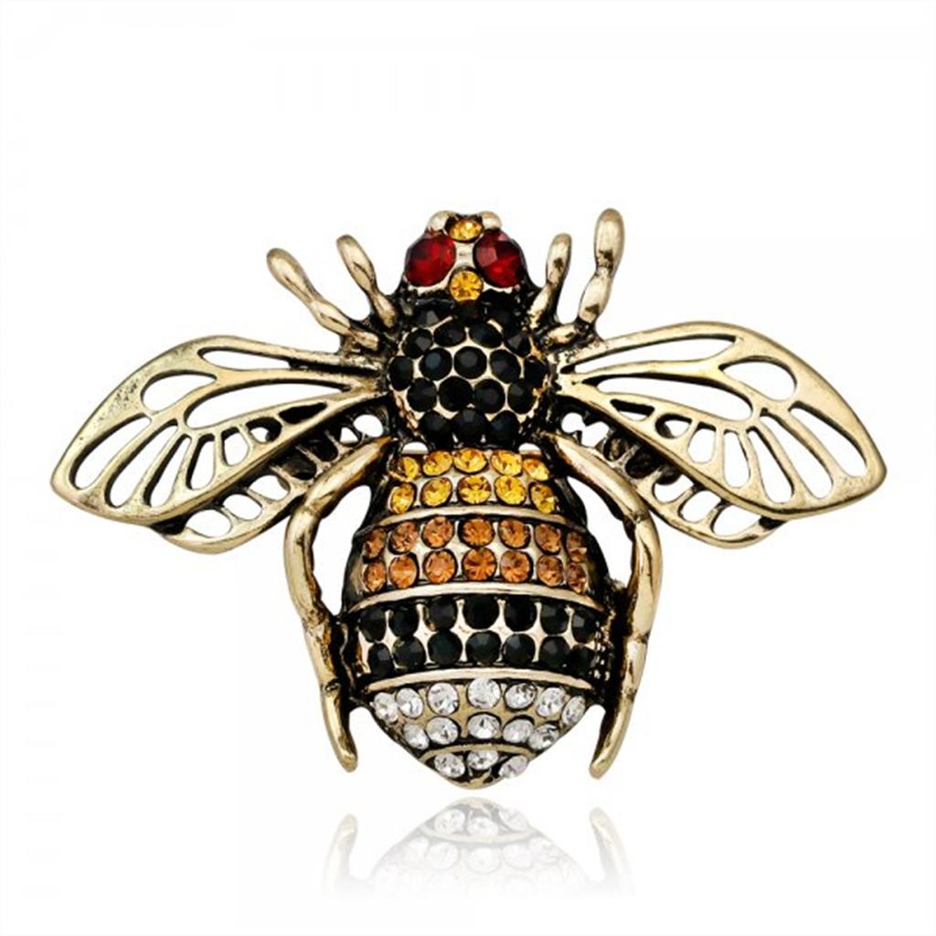 Exquisite Women Men Little Bee Fashion Crystal Brooch Decoration Rhinestone Insect Series Enamel Brooches Pins Accessories