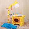 Wooden Children's Cartoon Giraffe Kitchenette Suit Simulation Stove Kitchenware Play House Toys