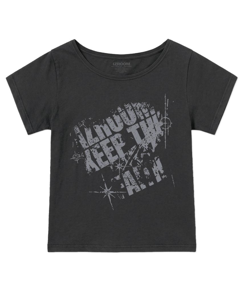 Ijeulum Keep The Boat Neck Short Sleeve T-Shirt (Charcoal)