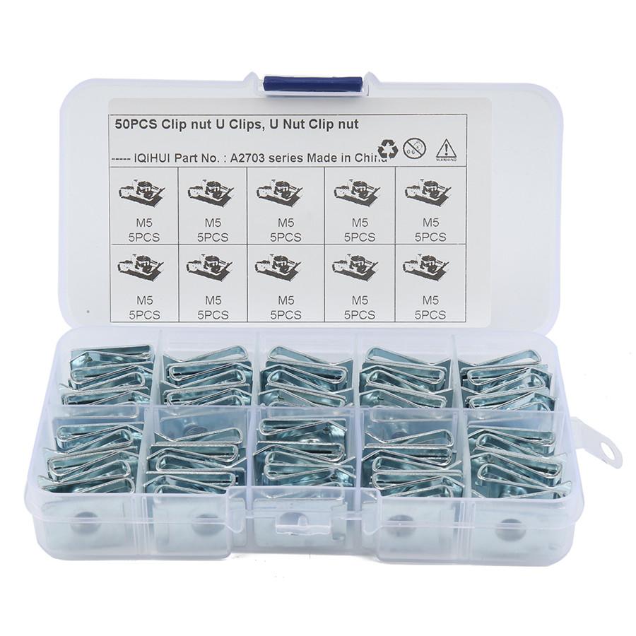 

50Pcs M5 Car Spire Clips Lug Nuts Chimney U Nuts Fixings Panel Speed Fasteners