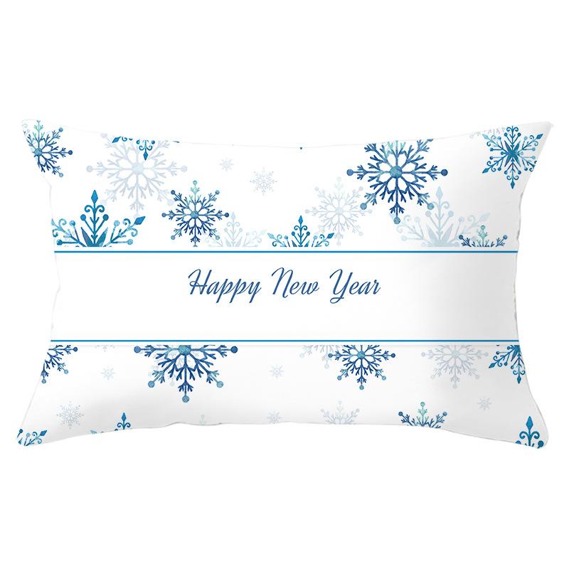 Christmas Series Peach Skin Waist Pillowcase Rectangular Sofa Cushion Cover Bedside Pillowcase Home