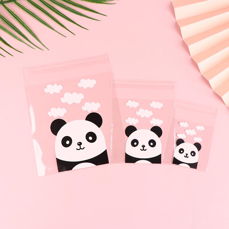 100Pcs/Pack Panda Decoration Self-Adhesive Cookies Bag Wedding Candy Bags