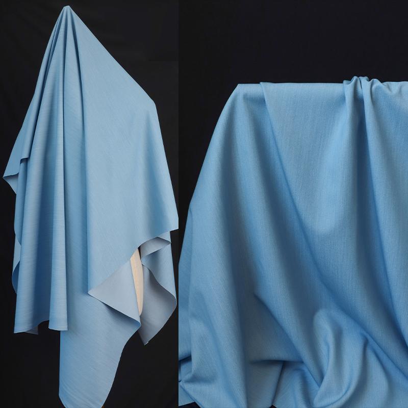 

100x150см Джинсовая микроэластичная ткань Высококачественная тонкая Не требующая стирки Не выцветающая Ткань для платьев, рубашек и брюк для DIY 100x150cm светло-синий