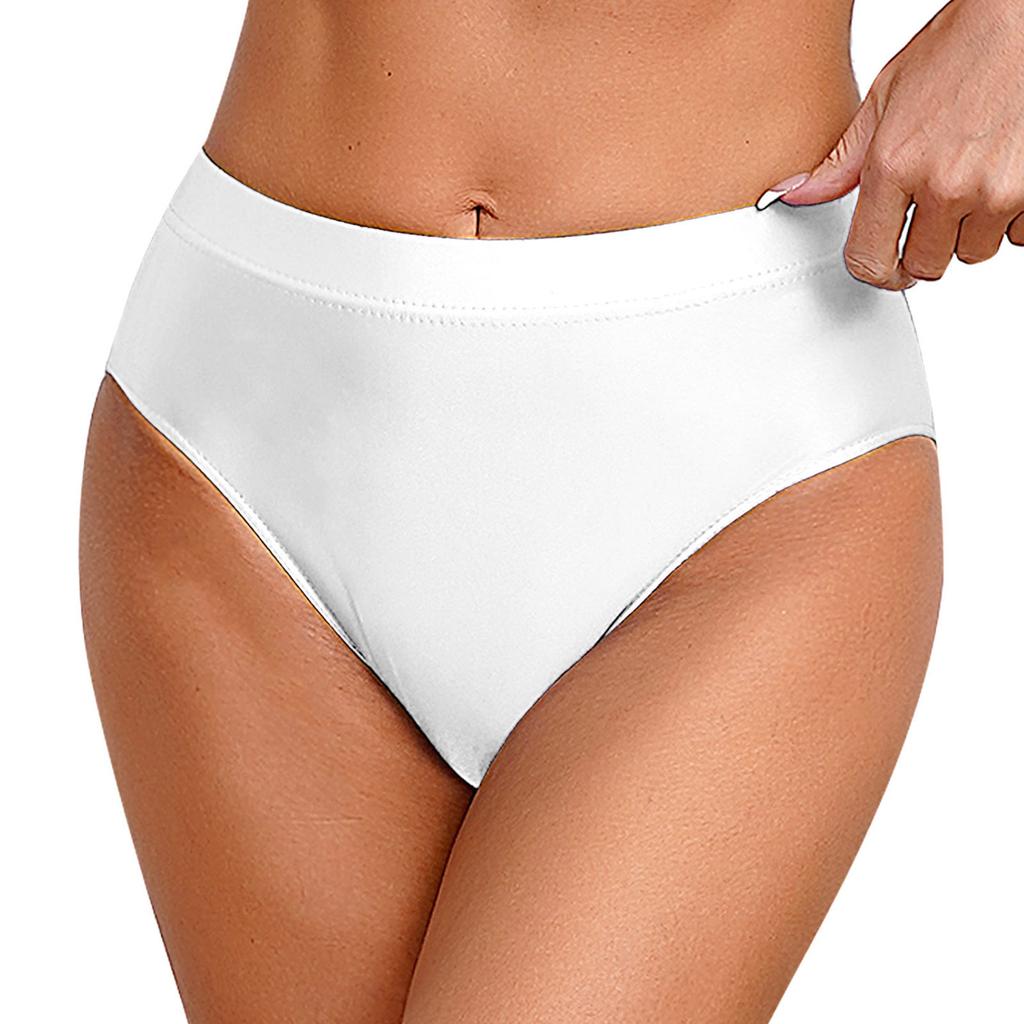 Womens Shiny Solid Color Briefs High Stretch Elastic Waistband Underwear
