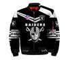 Herren 3D Digitaldruck Raider Team Reißverschluss Fliegerjacke NFL