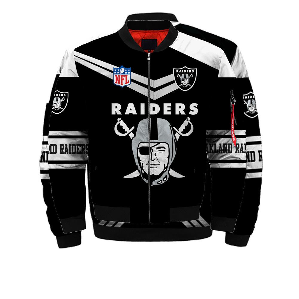 Herren 3D Digitaldruck Raider Team Verdickte Reißverschluss Fliegerjacke