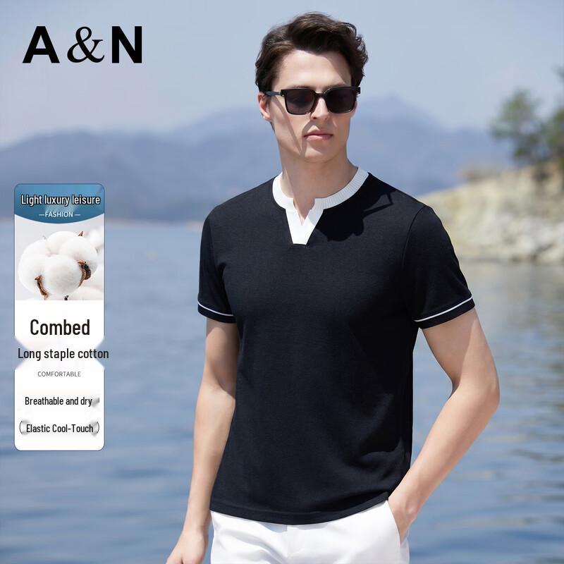 

Antonio Men s Long-Staple Cotton Breathable Short Sleeve T-Shirt L /50