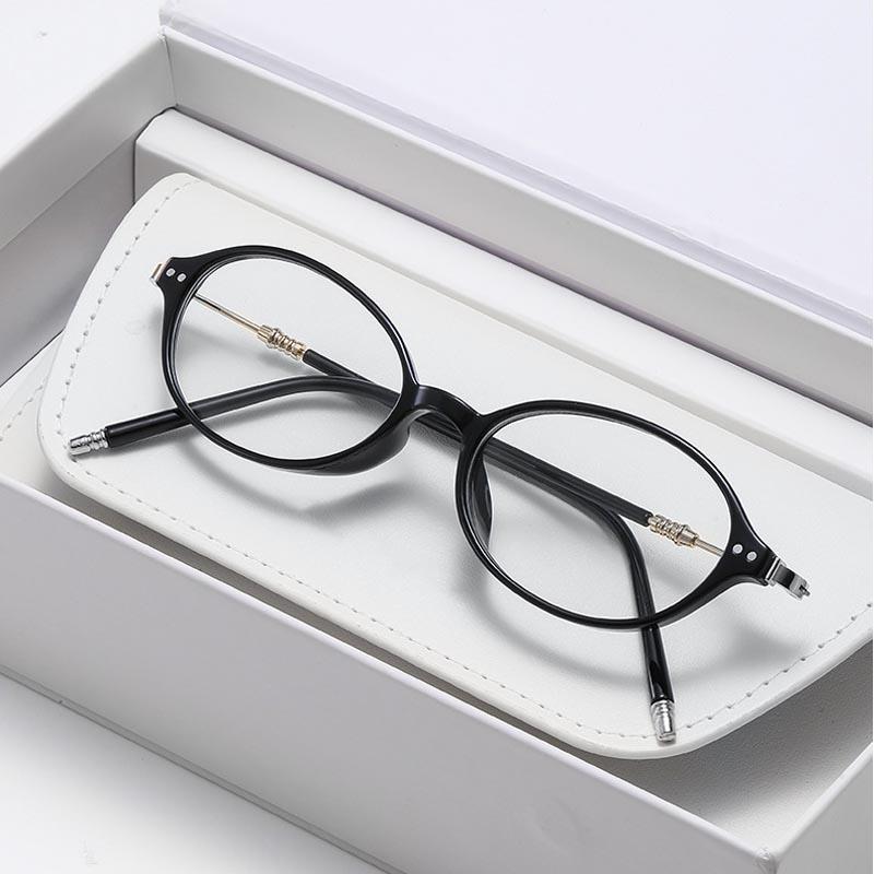 Korean Style Small Oval Frame Anti-Blue Light Reading Glasses Fashionable Women High Definition Comfort No Diopter Eyewear