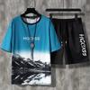 Summer Men's Suit Fashion Tracksuit Men's Short Sleeve T-shirt + Sports Shorts Suit Men's Casual Men's Clothing