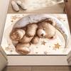 Retro Bear Moon Print Door Mat Heavy Duty Non Slip Floor Rug For Indoor Living Room Bedroom Kitchen Daily Furnishing