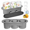 A27F-Ice Cube Tray Accessories Silicone With Lid, 3-Compartment Ice Cube Tray For Stanley For 20-40 Oz Cups
