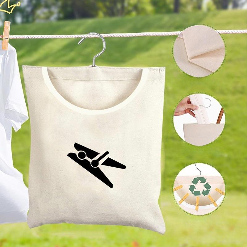 Sáček na uložení kolíčků na prádlo Domácí Venkovní Závěsný Organizér Omyvatelná Kapsa na Kolíčky Kapacita Závěsný Sáček Koupelnový Sáček na Uložení