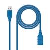 Nanocable USB-A 3.0 Male To USB-A Female Cable 1m - Blue-10.01.0901-BL