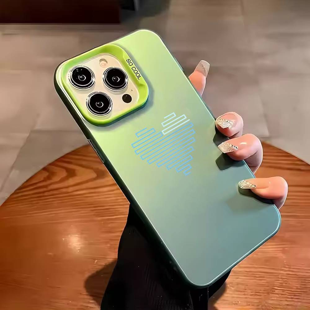 

L-Loving couple Phone Case For iPhone 17 16 15 14 13 12 11 Pro Max Plus Silver candy Matte Cover iPhone13PRO