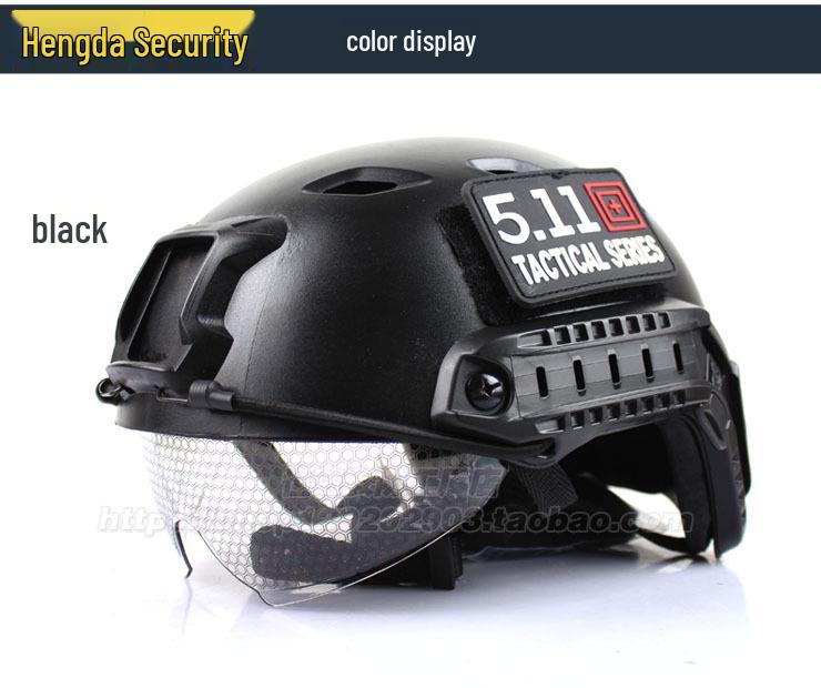 BJ Version Tactical Helmet with Windshield and CS Rail for Military Enthusiasts