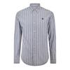 Mens Striped Collared Long-Sleeved Button-Down Shirt