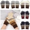 Women Men Elastic Thick Winter Gloves Full Finger Gloves Touch Screen Mittens Knitted