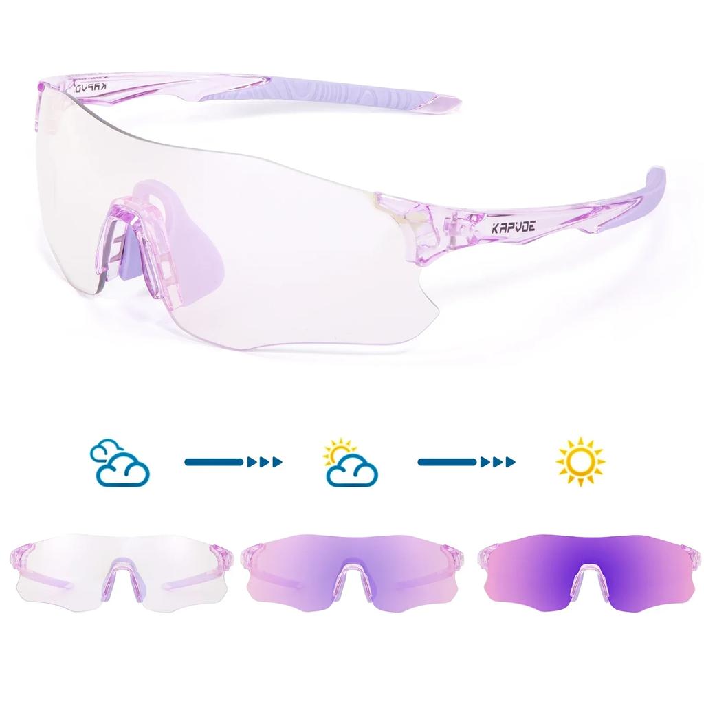 Pochromic Cycling Sunglasses Cycling Glasses MTB UV400 Sports Glasses Bicycle Eyewear Outdoor Glasses Running Goggles