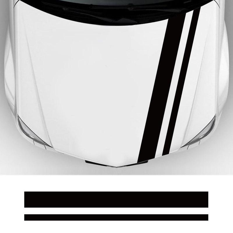 Universal Car Hood Cover Sticker Classic Stripes Graphics Styling Vinyl Film Decals Auto Body DIY Decoration Tuning Accessories
