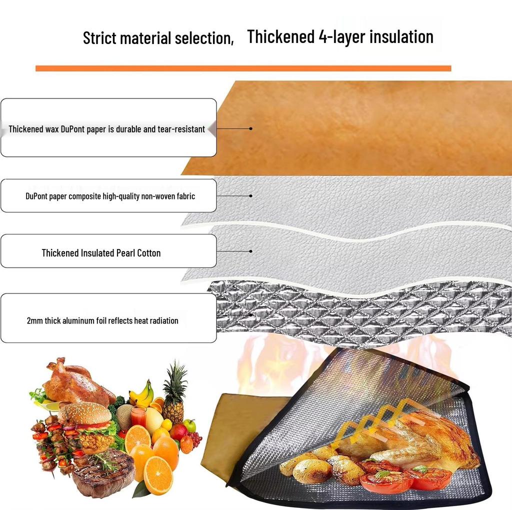 Tyvek Large-Capacity Insulated Picnic & Barbecue Bag with Thickened Aluminum Foil