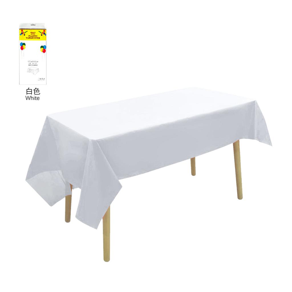 12 Colors Available Solid PEVA Anti-Wrinkle Disposable Rectangular Tablecloth, Suitable for Indoor And Outdoor Parties, Picnics, Birthdays, Weddings