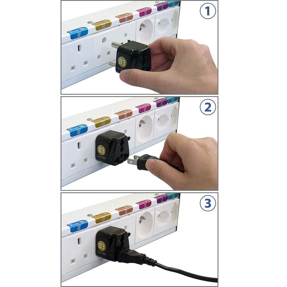 ROAD WARRIOR Conversion Plug for Overseas Travel Eleplug Set of 2 (B3L + B3) RW-PS14