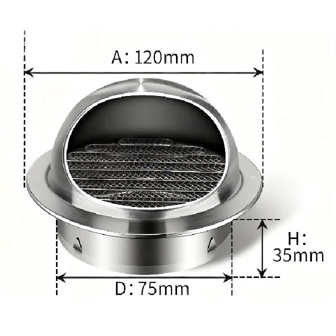 Stainless Steel Air Vent Cap Anti Bird Rat Wall Ceiling Exhaust Ventilation Grille Cover For Heating Cooling Duct