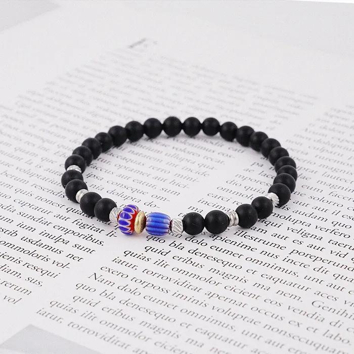 Oriental Beads Point 6mm Onyx Bracelet (C2503AC1276_BK)