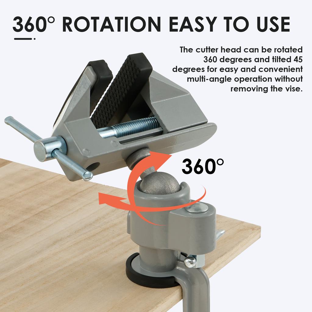 Tabletop Clamp Vice 360° Rotatable Table Vise Aluminium Alloy Work Bench Vise Portable Mini Bench Clamp Fixed Tool for Drilling