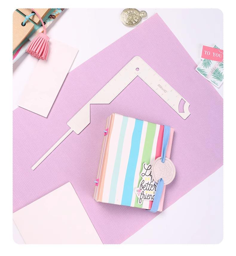 Multifunctional Metal Book Positioning Ruler for DIY Album Covers