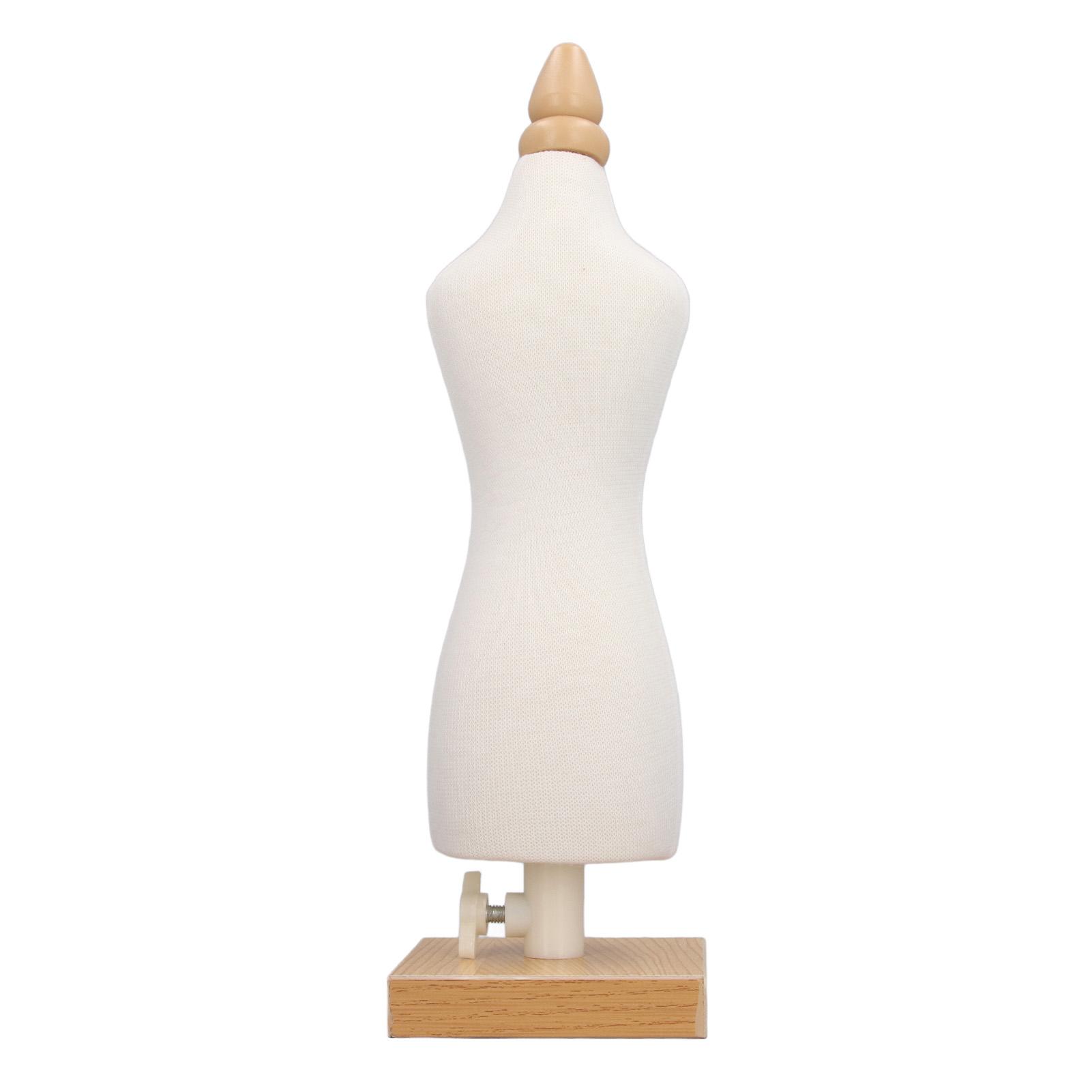 

Форма платья для куклы 12,2 дюйма Холст Манекен для шитья одежды Настольный дисплей Стойка для одежды с деревянным основанием для шитья Type 1