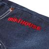 Miki House 10-3205-490 Pants, Long Pants, Denim, Hickory, Logo, Simple, Boys, Girls, Baby, Kids, Children's Clothing, Indigo Blue, 150